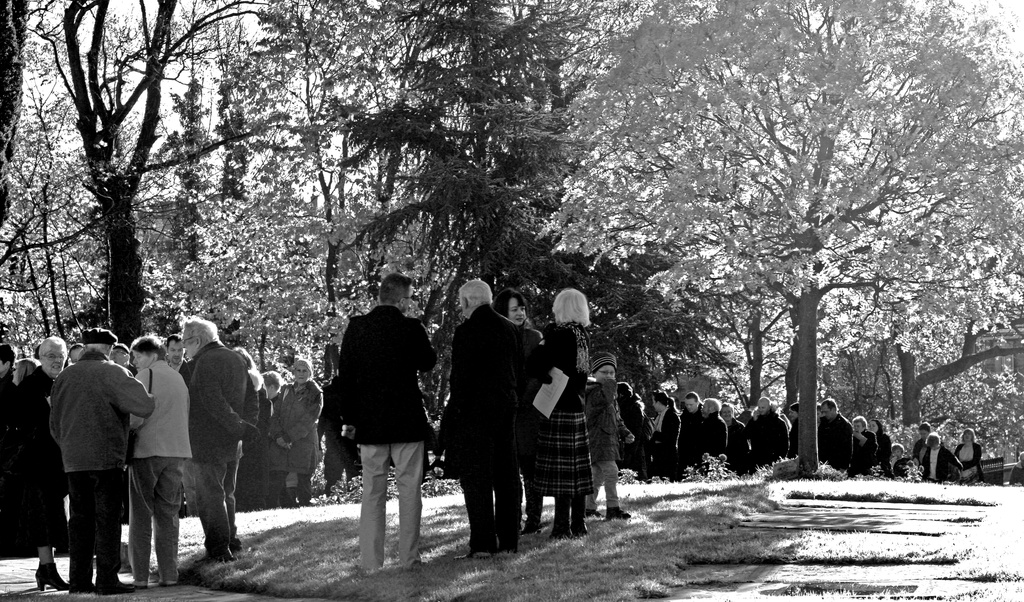 Remembrance Sunday queue to get into church by phil_howcroft
