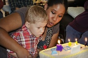 10th Nov 2012 - Caleb blows out birthday candles with Mommy