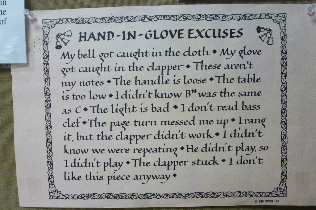 Handbell Excuses by margonaut