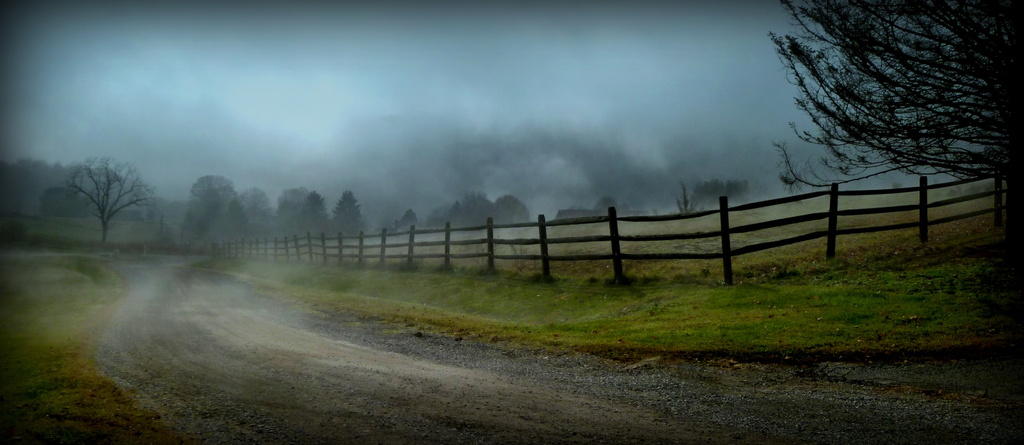 Split Rail Fence in the Mist by calm