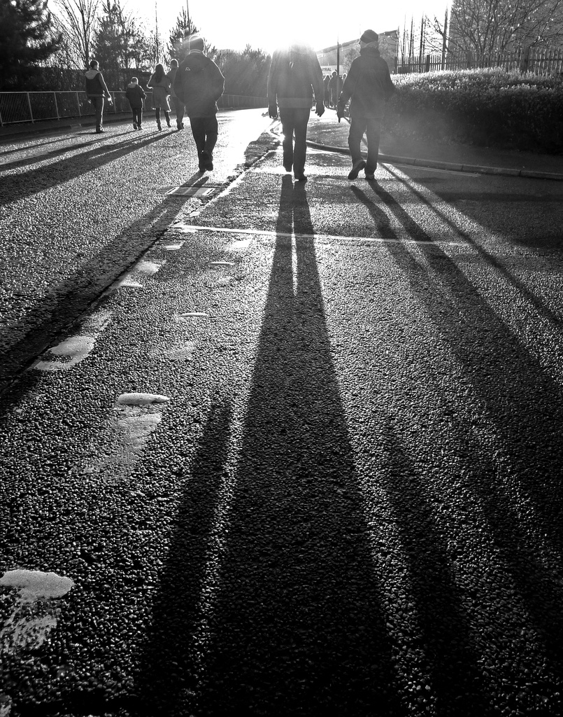 Going to the match, contre jour style 2 : Possibly the longest contre jour shadows ever !! by phil_howcroft