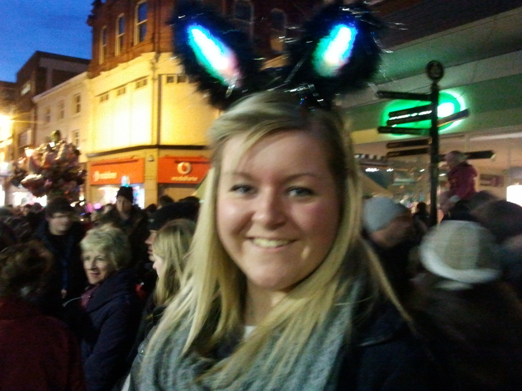 Bec's at Christmas light switch on. by clairecrossley