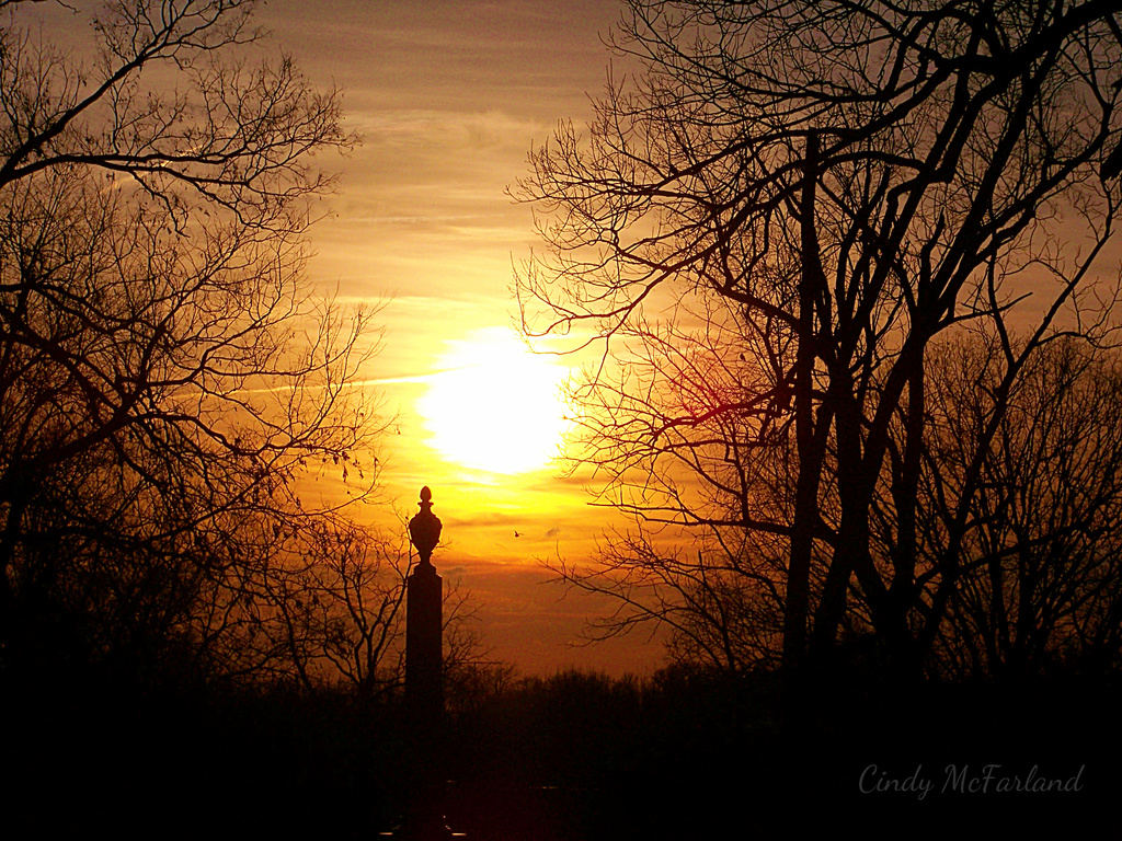 As the Sun Sets on the Cemetery  by cindymc
