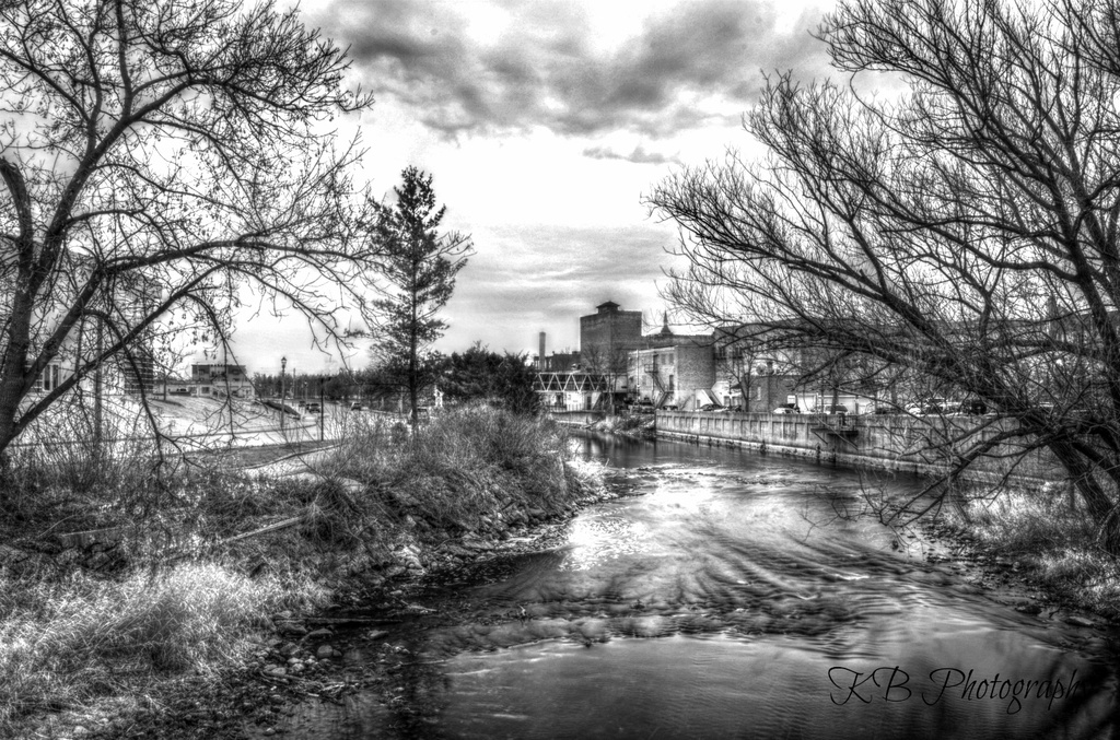 Behind Downtown West Bend by the Milwaukee River by myhrhelper