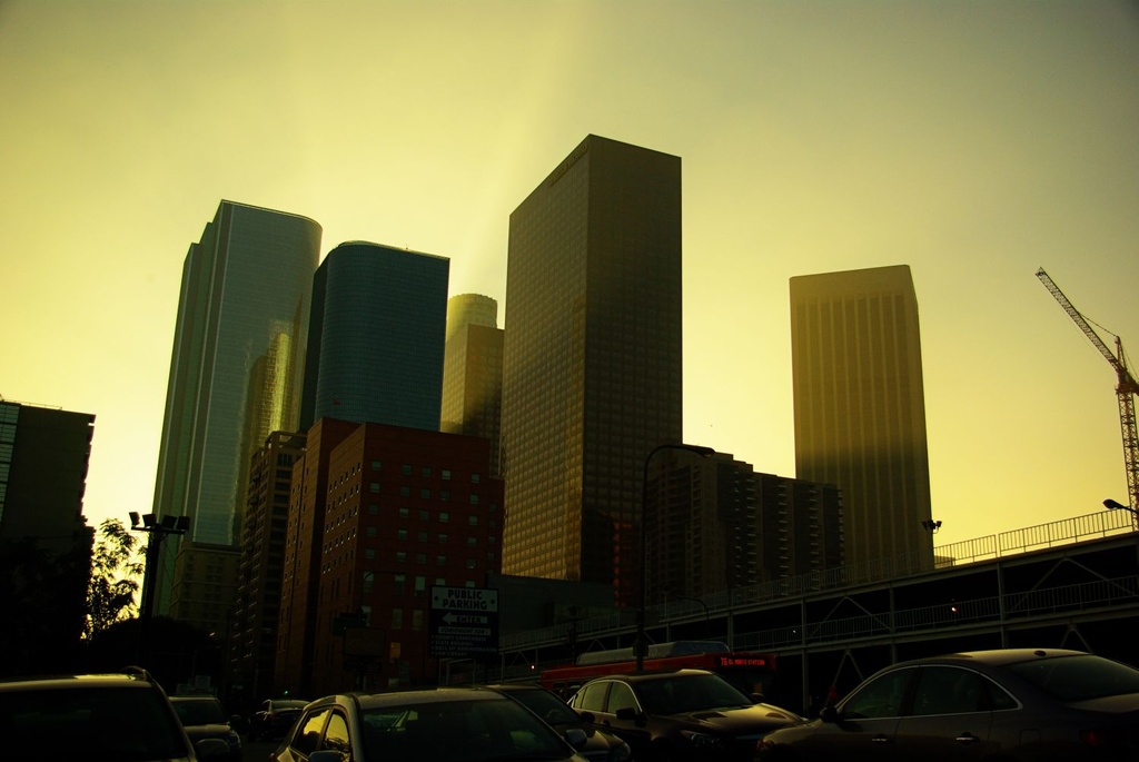 (Day 298) - L.A. Skyline at Dusk by cjphoto