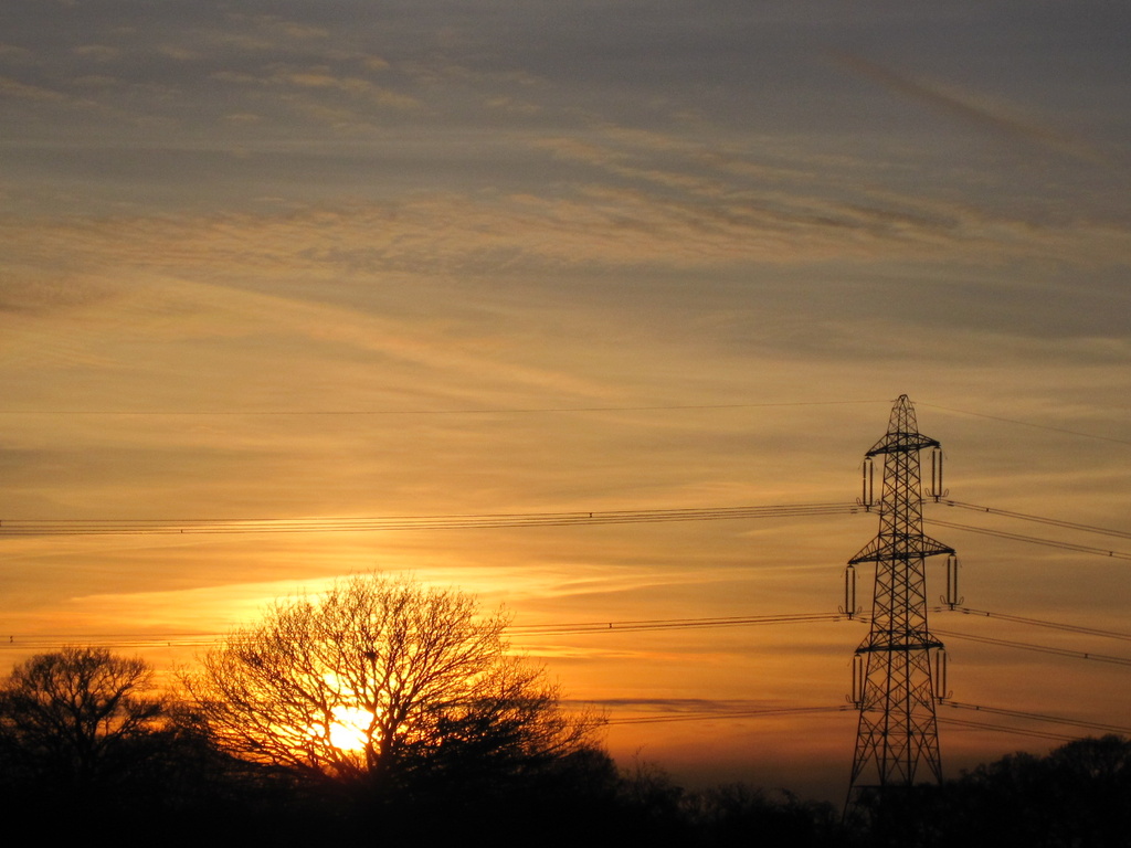 pylon sunset by quietpurplehaze