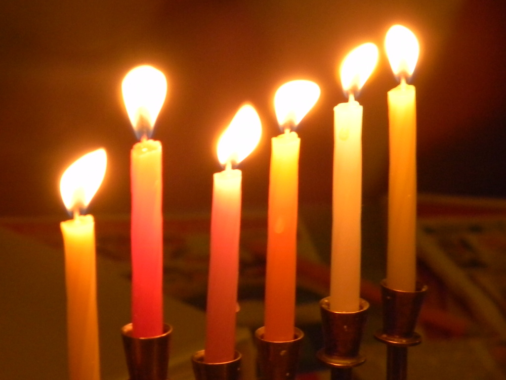 6 Candles on Menorah 12.12.12 by sfeldphotos