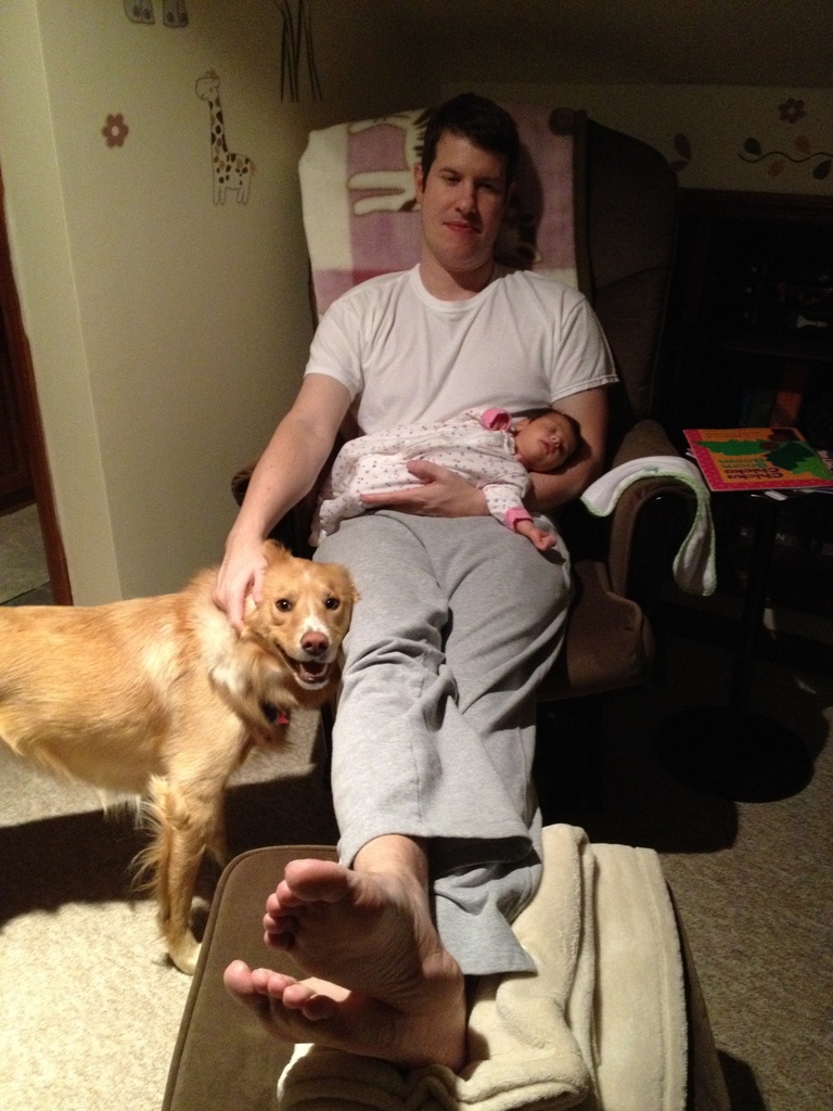 Adalyn with daddy and Darcy  by mdoelger