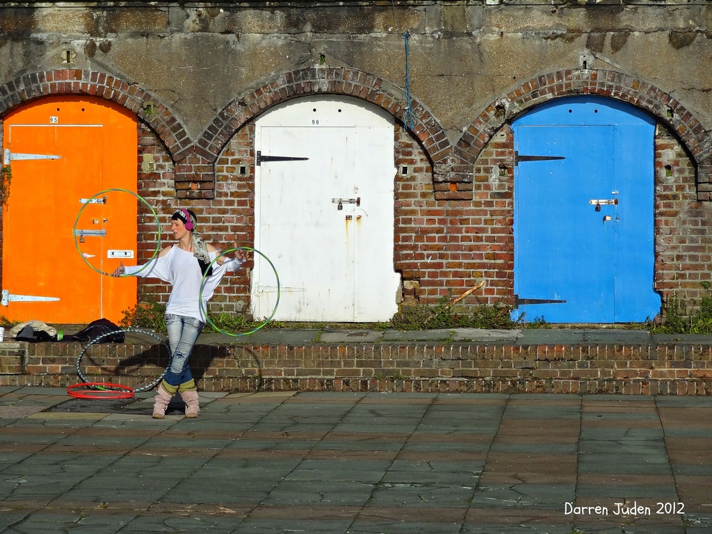 Rainbow week: BLUE door and street performance. by darrenboyj
