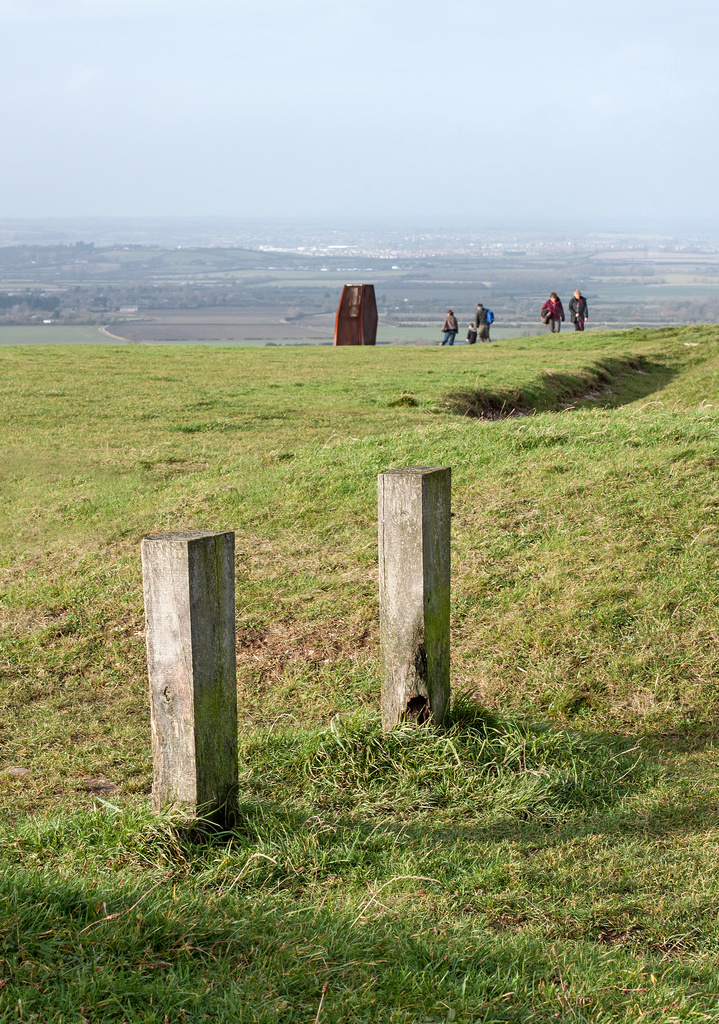 Posts and people up on the Downs by dulciknit
