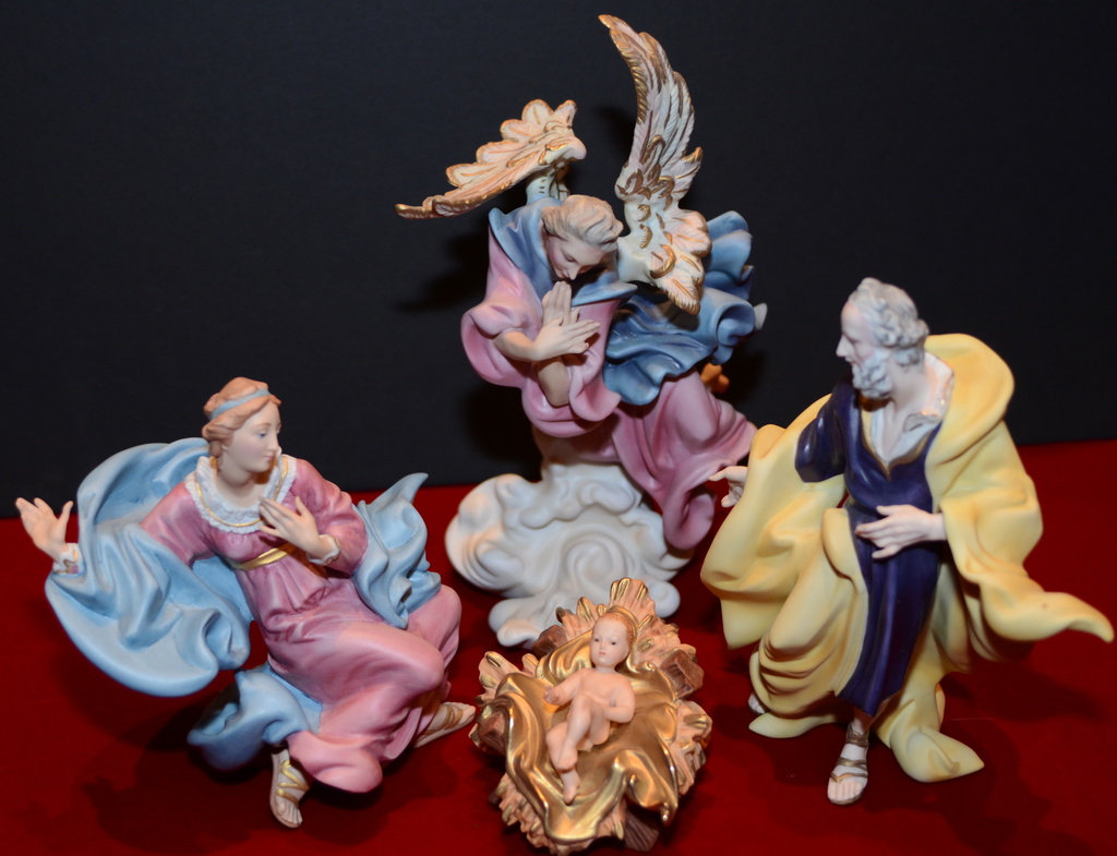 Mary, Joseph, and baby Jesus by kathyladley