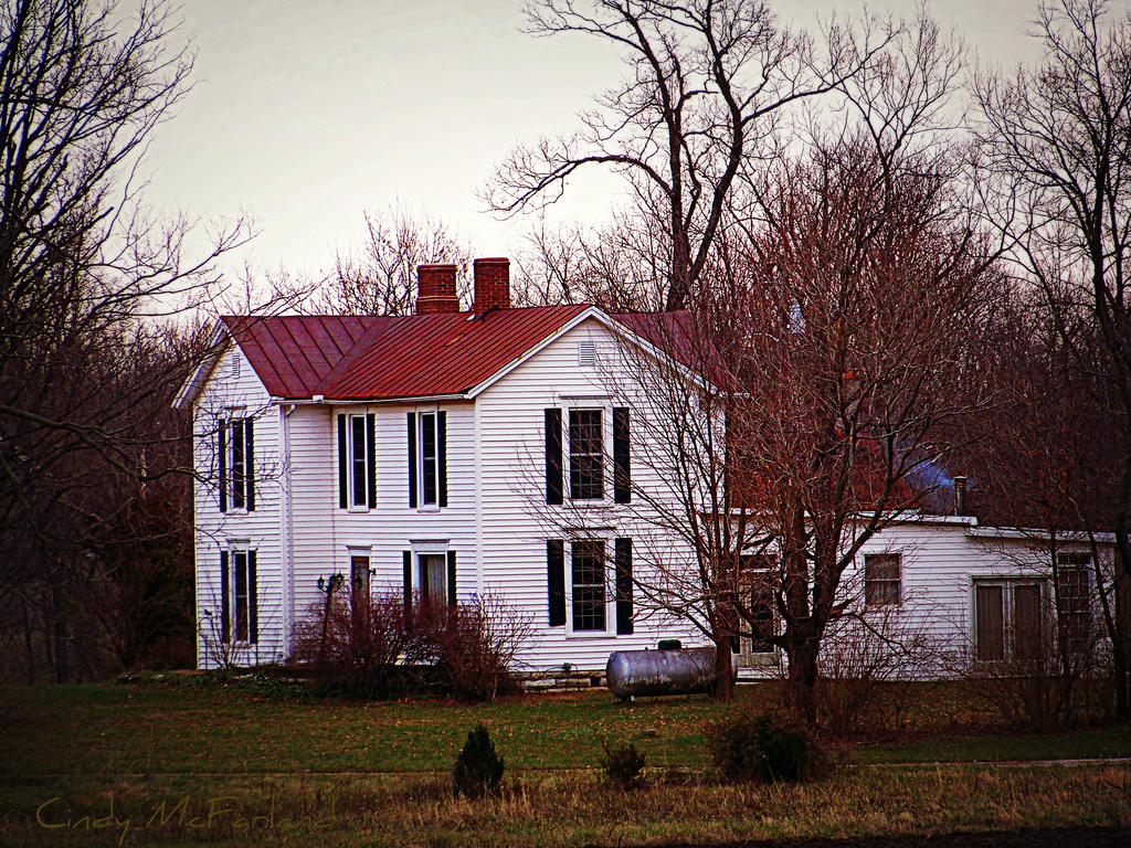 Farm House with the Red Roof by cindymc