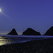 Twilight Full Moon at Heceta Lighthouse Park by jgpittenger