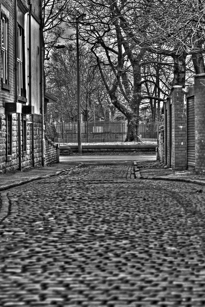 A cobbled street in Bolton by gamelee