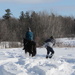 Skijoring with a snow board by kathyo
