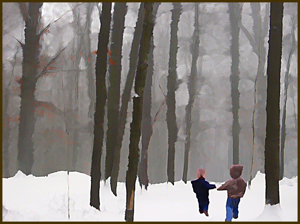 Boys in the Snow  by olivetreeann