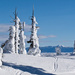 Mountain top snowscape by kiwichick