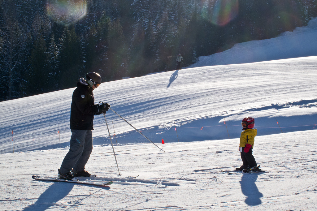 Ski lessons from Dad by kiwichick