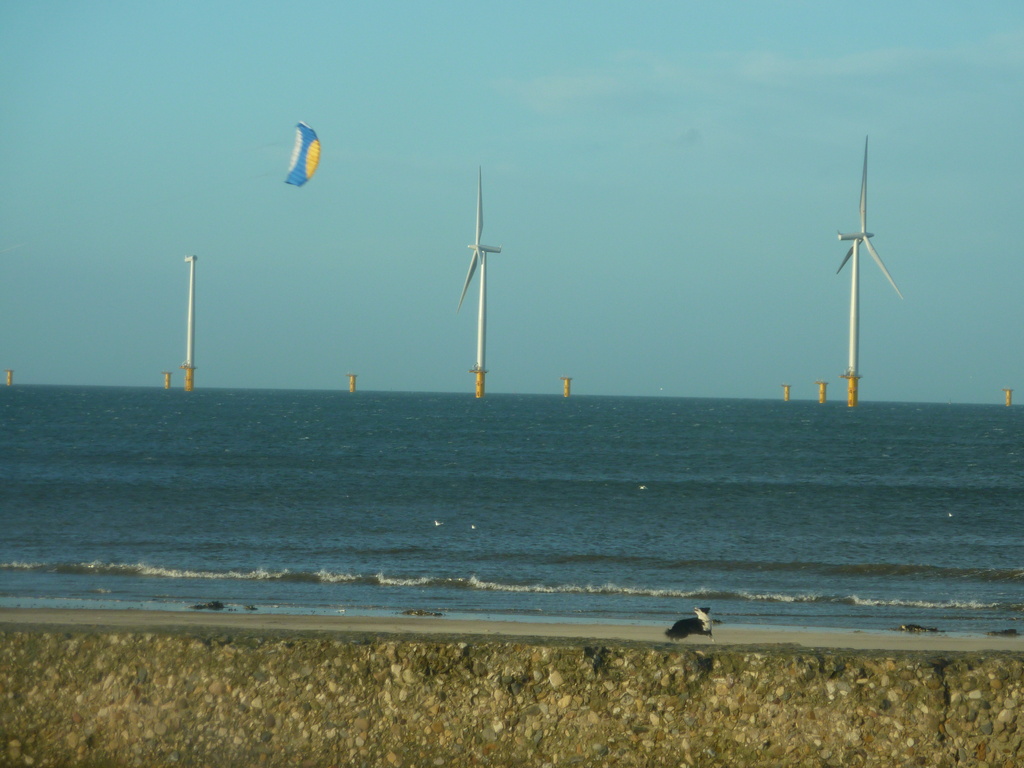 Redcar beach and the new wind turbines by craftymeg