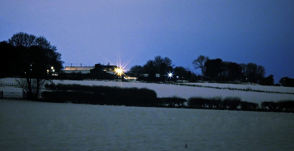 Snowy Fields at Night by bmnorthernlight