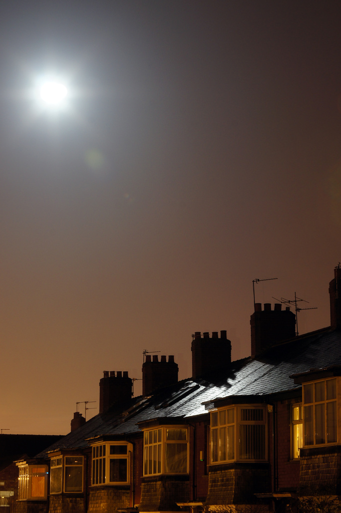 Moon over the rooftops by bmnorthernlight