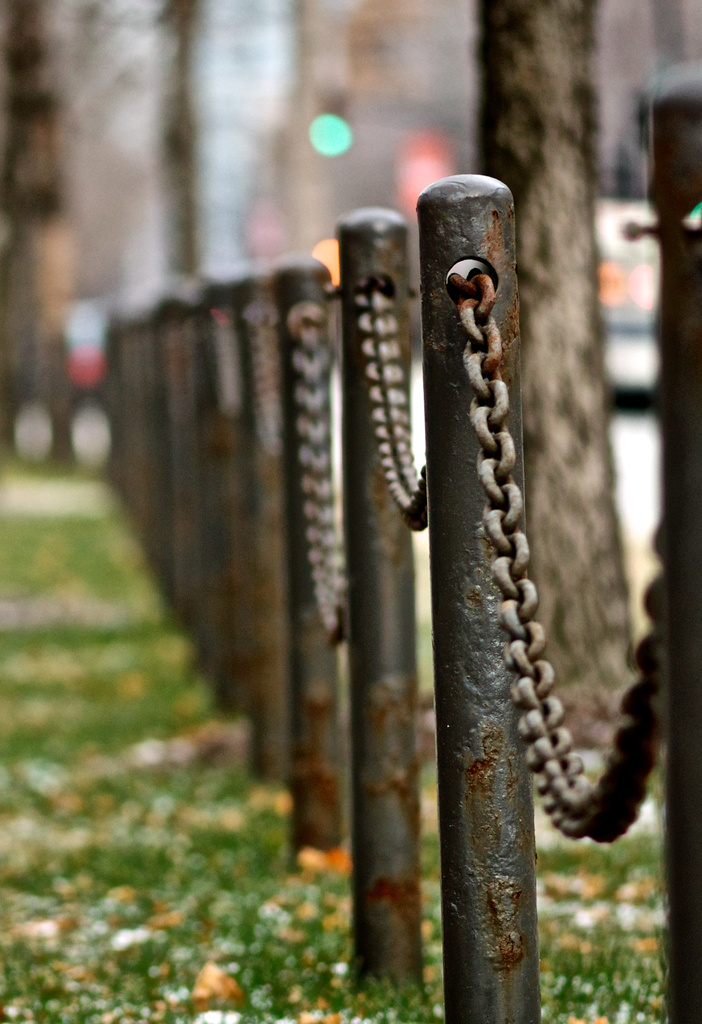 Chain and Post Fence by taffy