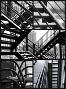 4th Feb 2013 - Urban Collage of an Alley Deck in B & W
