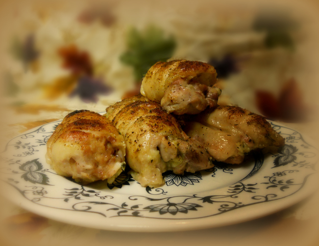 Mario Batali's Herb & Cheese Filled Chicken Thighs by yentlski