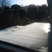 Sun shining on the frost on the annex roof by jennymdennis