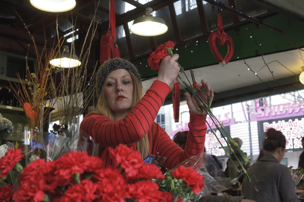 The Corner Valentine Flower Vendor.  Happy Valentines's Day! by seattle