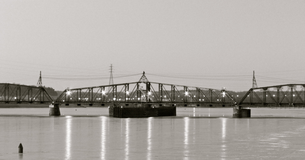 Train Bridge at Dusk by juletee