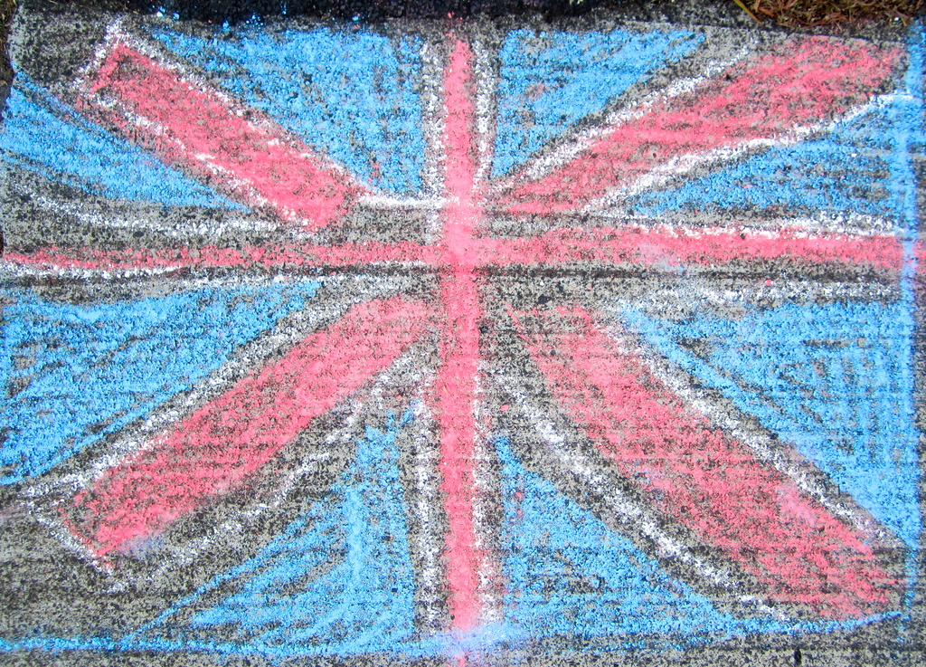 Patriotic chalk drawing by spanner