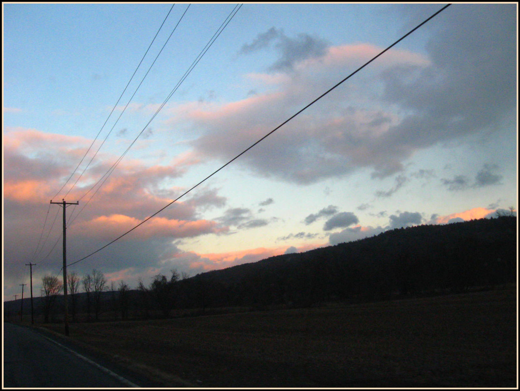 Sunset on Route 209 by olivetreeann