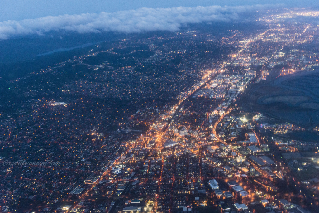 San Francisco Twilight Dawn from Airplane by jgpittenger