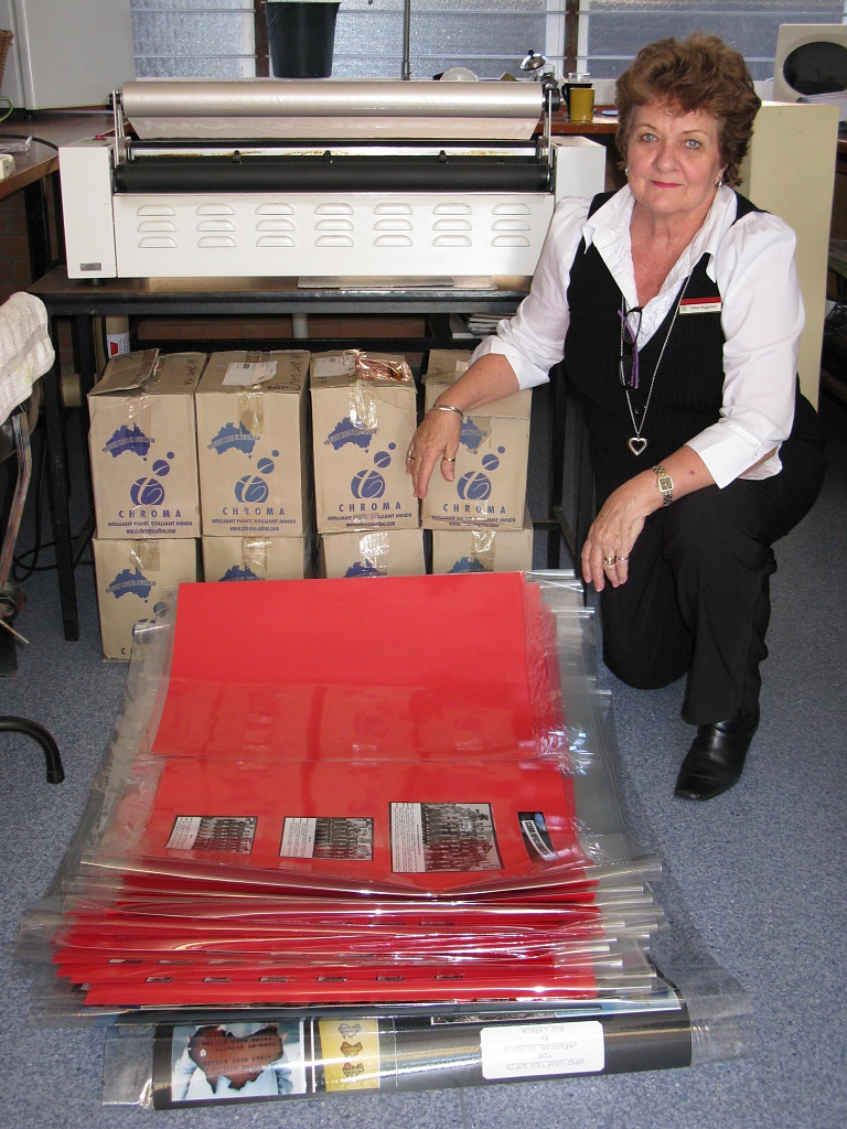 Helen with Her Afternoon of Laminating by loey5150