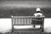 30th Apr 2013 - hard hat man on bench