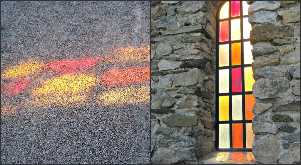 'stained glass' diptych: real and reflected by quietpurplehaze
