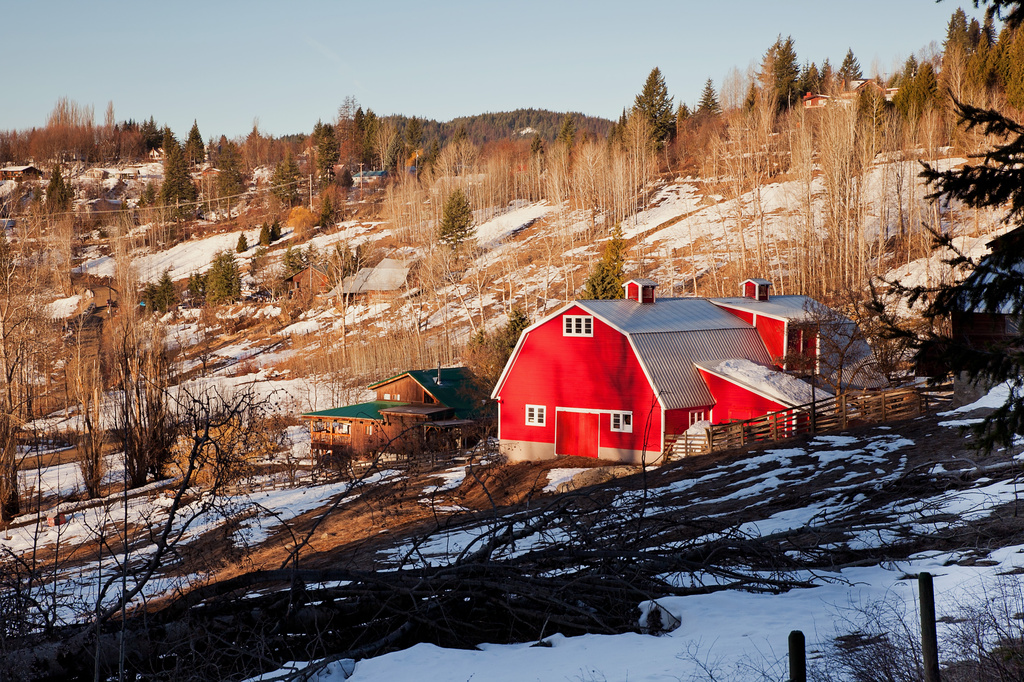 First light on the Red barn by kiwichick