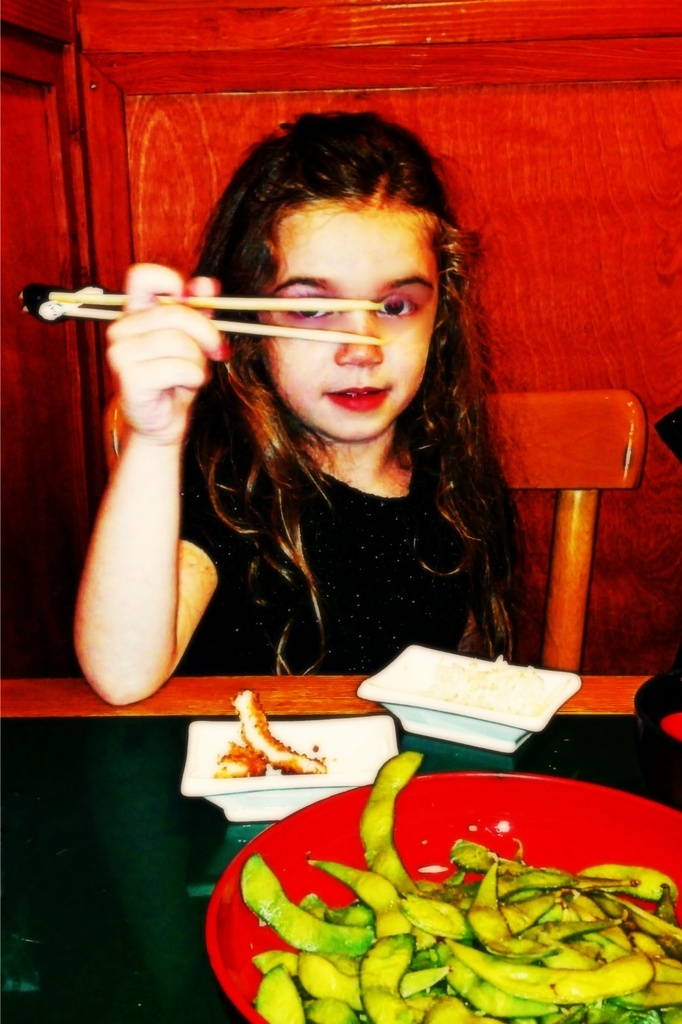 Trying out Chopsticks! by melinareyes