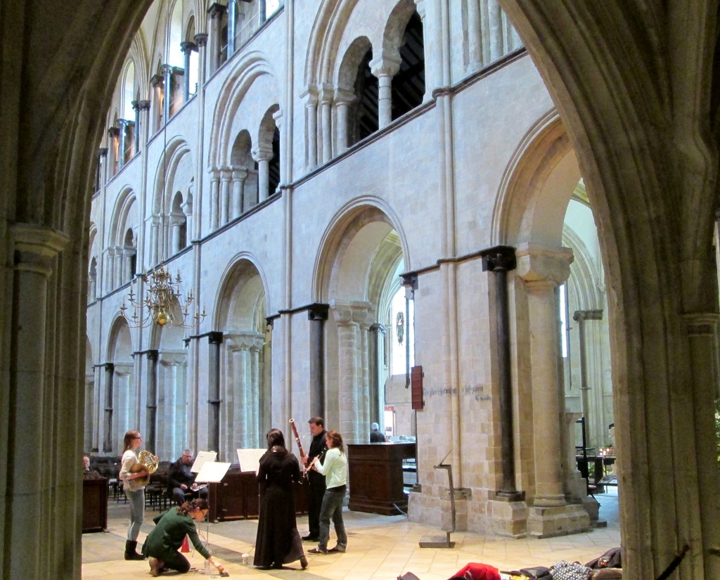 'arches': wind quintet rehearsal in Chichester Cathedral by quietpurplehaze