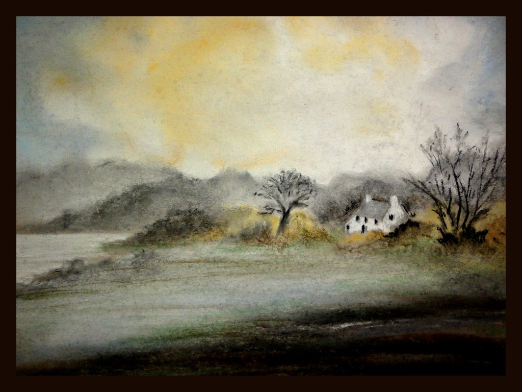 Landscape charcoal & pastels by beryl