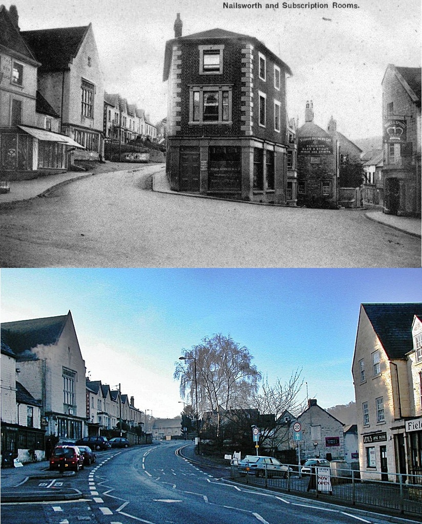 Then & Now - Nailsworth Corner A46 by ladymagpie