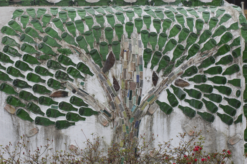 Recycled Soju Bottle Tree by jyokota