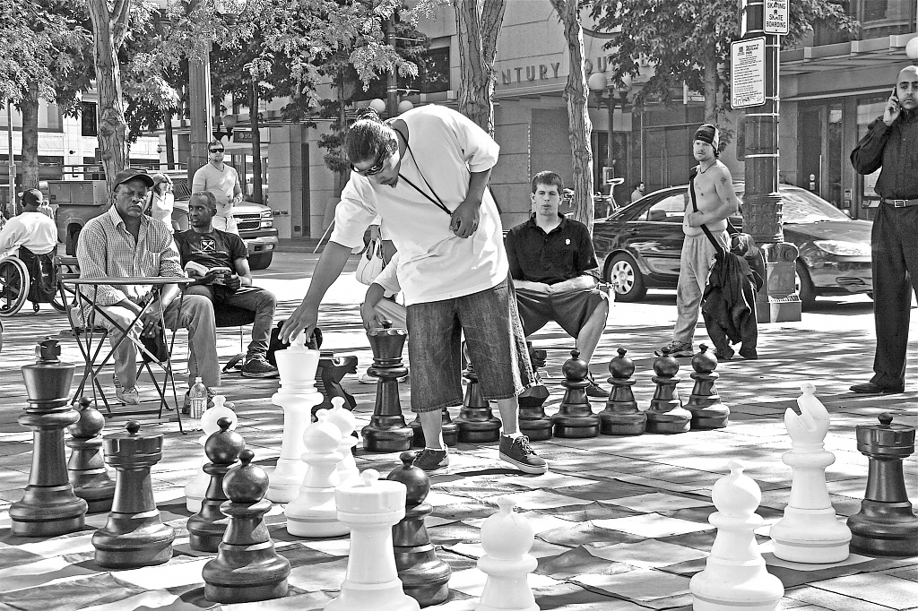 Street Chess in Westlake Plaza by seattle