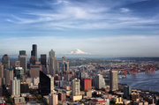 8th May 2013 - Seattle is delighted by a showing of Mount Rainier in the background. Located 54miles (87 km) southeast of Seattle.