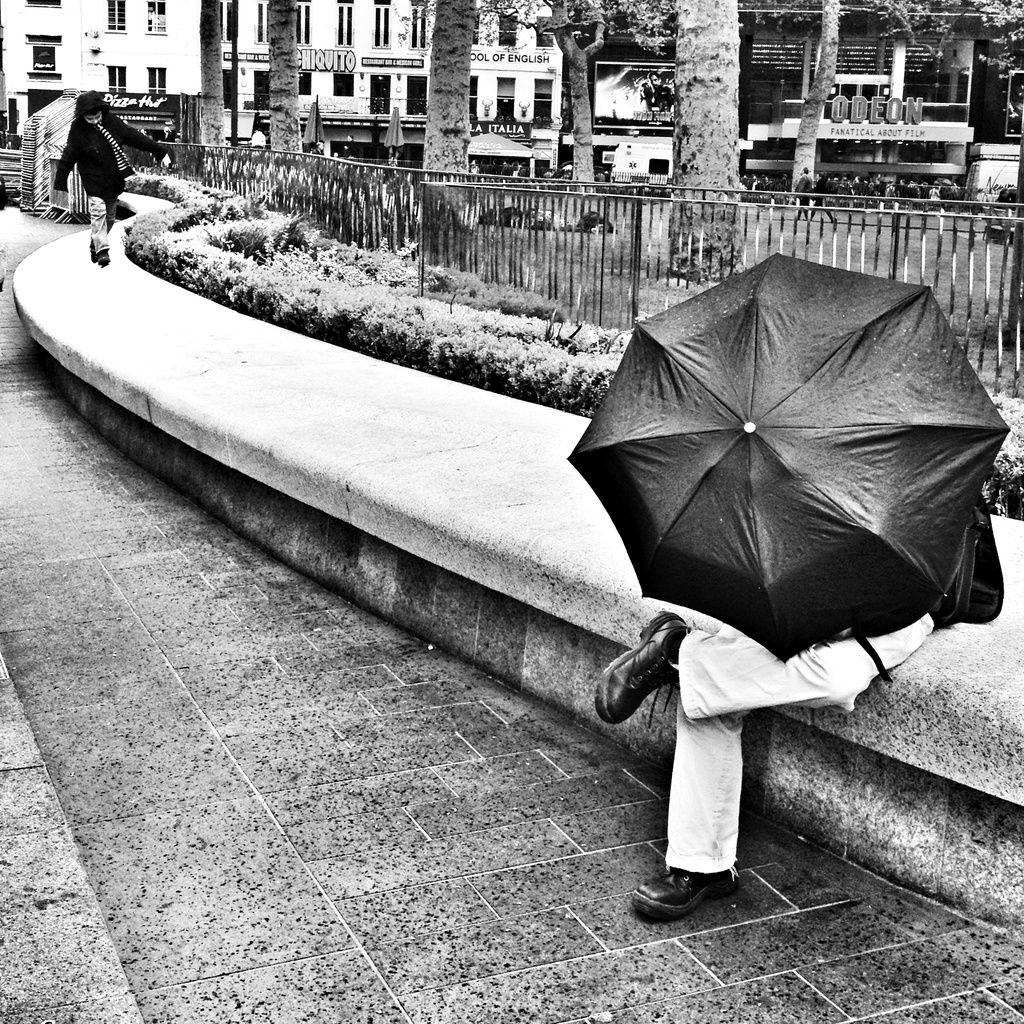 Umbrella Man in Leicester Square by rich57