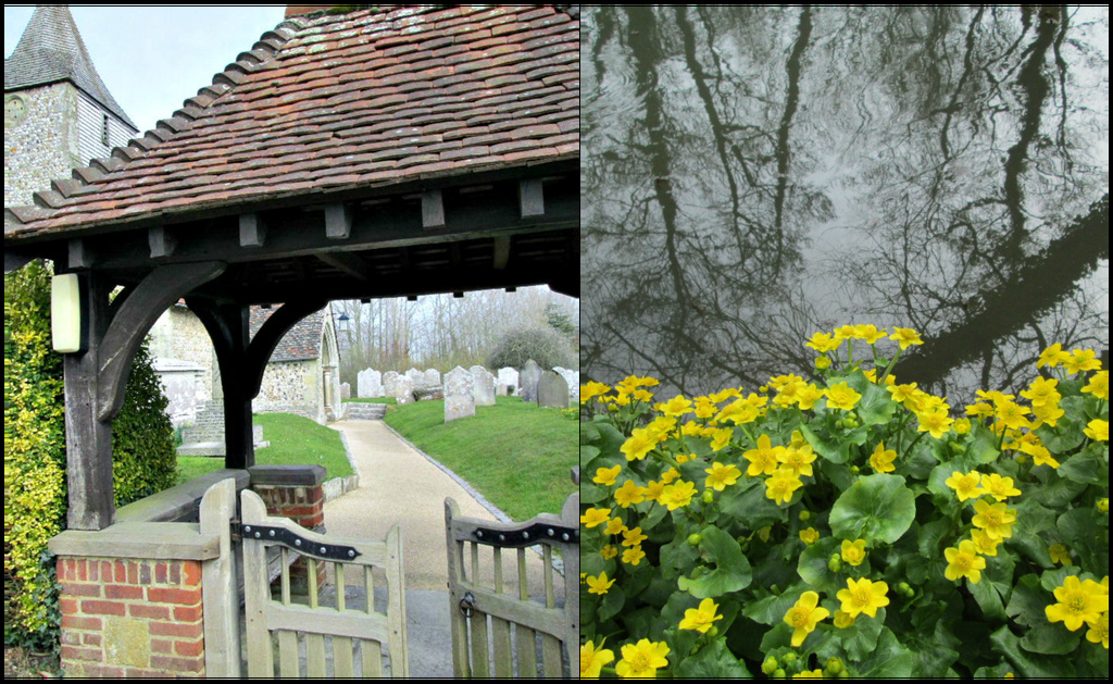 Itchenor, West Sussex, village church and pond by quietpurplehaze