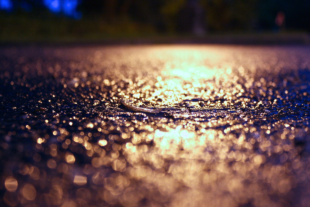 In the rain, the pavement shines like silver... by fauxtography365
