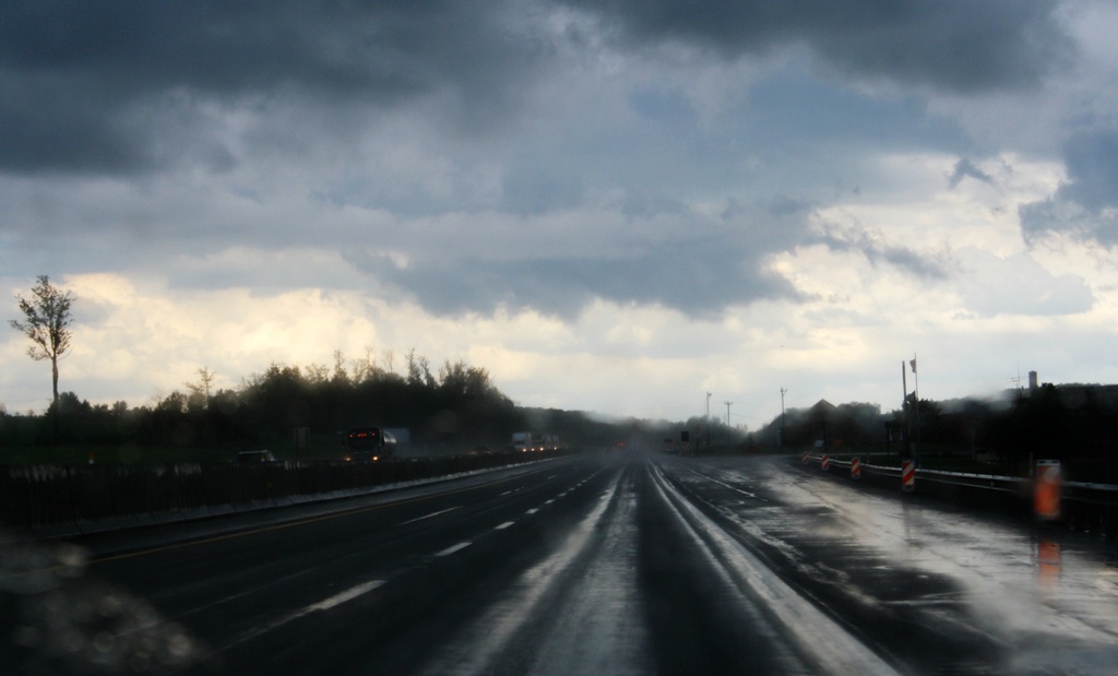 On the highway in the rain by mittens