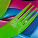 Green plastic fork. by richardcreese